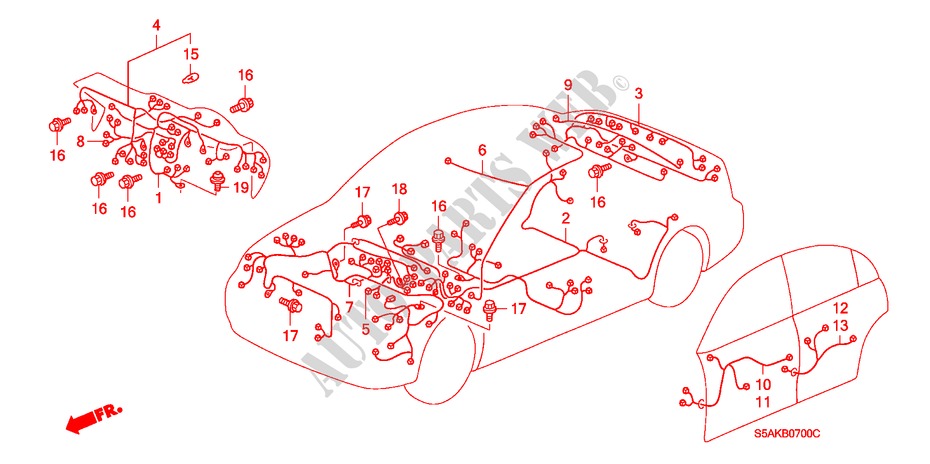 KABELBAUM(LH) für Honda CIVIC 1.6ES 4 Türen 5 gang-Schaltgetriebe 2001