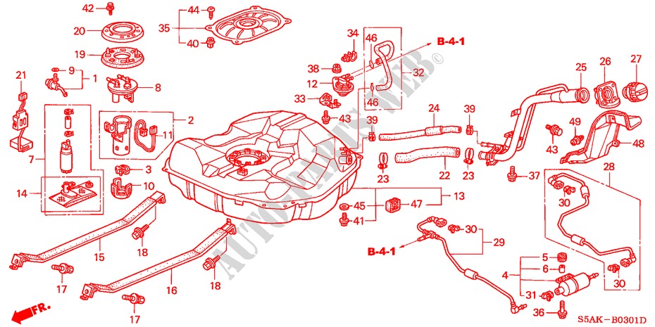 KRAFTSTOFFTANK(2) für Honda CIVIC EXI 4 Türen 5 gang-Schaltgetriebe 2002