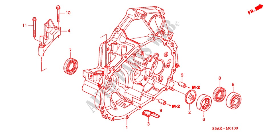KUPPLUNGSGEHAEUSE für Honda CIVIC 1.6LS 4 Türen 5 gang-Schaltgetriebe 2003