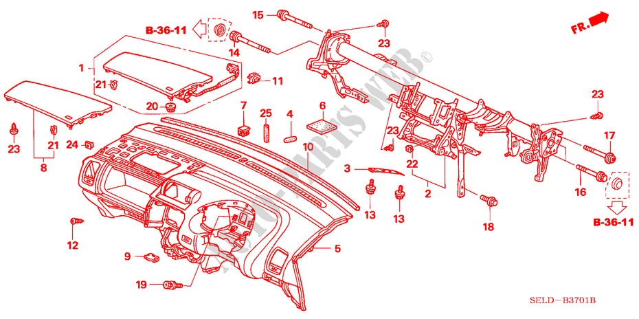 INSTRUMENTENBRETT(RH) für Honda CITY V 4 Türen 5 gang-Schaltgetriebe 2006