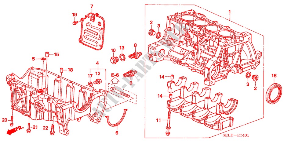ZYLINDERBLOCK/OELWANNE (1.5L) für Honda CITY V 4 Türen 5 gang-Schaltgetriebe 2006