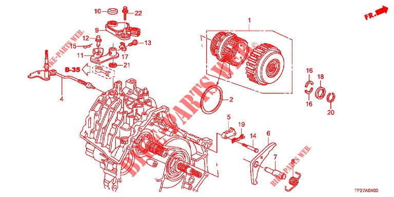 ANLASSERKUPPLUNG(CVT)  für Honda JAZZ HYBRID LUXURY 5 Türen vollautomatische 2015