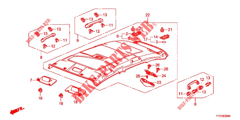 DACHVERKLEIDUNG  für Honda JAZZ HYBRID LUXURY 5 Türen vollautomatische 2015