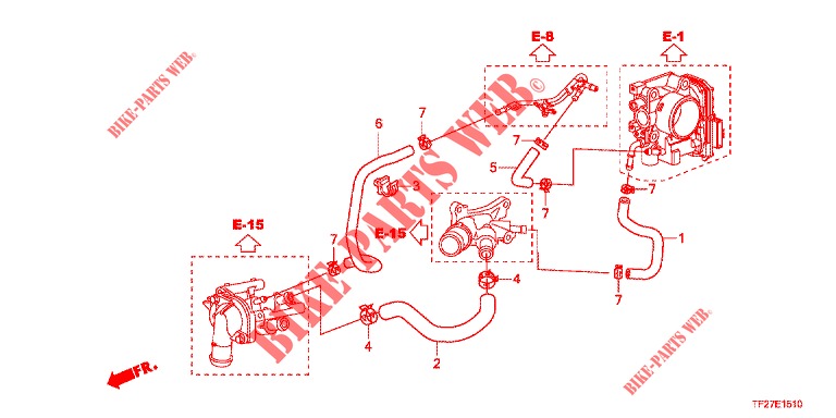 HEIZUNGSEINHEIT/WASSERSCHLAUCH  für Honda JAZZ HYBRID LUXURY 5 Türen vollautomatische 2015