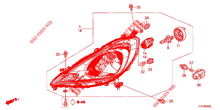SCHEINWERFER  für Honda JAZZ HYBRID LUXURY 5 Türen vollautomatische 2015