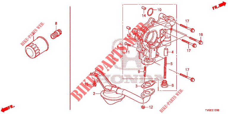 OELPUMPE (1.4L) für Honda CIVIC 1.4 EXECUTIVE TUNER LESS 5 Türen 6 gang-Schaltgetriebe 2014