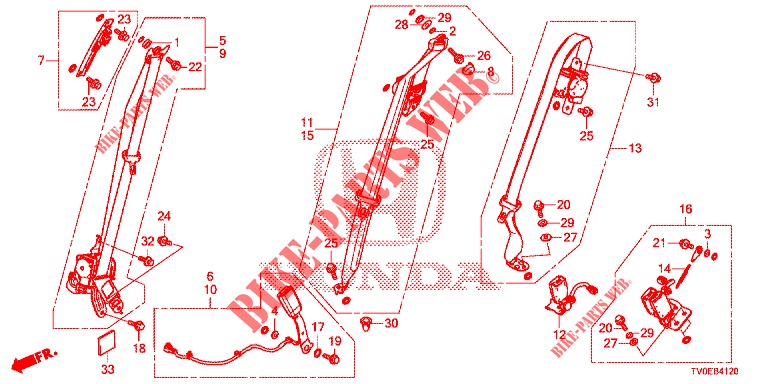 VORDERSITZ/SITZGURTE  für Honda CIVIC 1.4 EXECUTIVE TUNER LESS 5 Türen 6 gang-Schaltgetriebe 2014