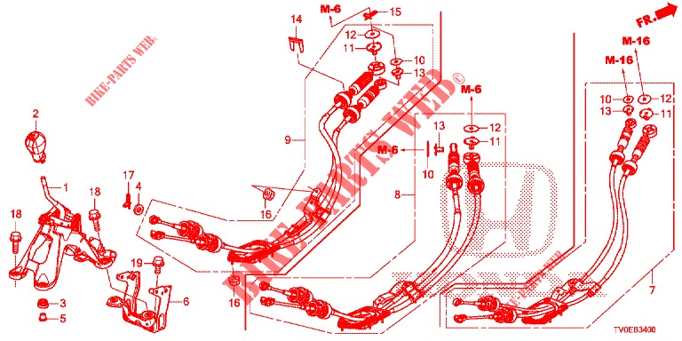 WAHLHEBEL(HMT)  für Honda CIVIC 1.4 EXECUTIVE TUNER LESS 5 Türen 6 gang-Schaltgetriebe 2014