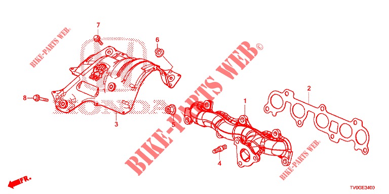 AUSPUFFKRUEMMER (DIESEL) für Honda CIVIC DIESEL 1.6 EXECUTIVE 5 Türen 6 gang-Schaltgetriebe 2015