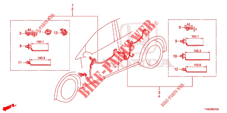 KABELBAUM (6) für Honda CIVIC DIESEL 1.6 EXECUTIVE 5 Türen 6 gang-Schaltgetriebe 2015