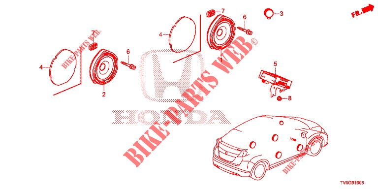 ANTENNE/LAUTSPRECHER  für Honda CIVIC DIESEL 1.6 EXECUTIVE EURO 6 5 Türen 6 gang-Schaltgetriebe 2015