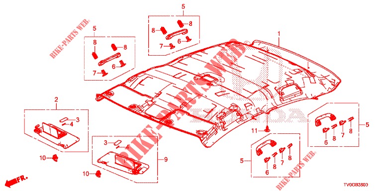 DACHVERKLEIDUNG  für Honda CIVIC DIESEL 1.6 EXECUTIVE EURO 6 5 Türen 6 gang-Schaltgetriebe 2015