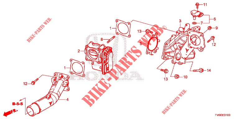 EINLASSKLAPPENVENTIL (DIESEL) für Honda CIVIC DIESEL 1.6 EXECUTIVE EURO 6 5 Türen 6 gang-Schaltgetriebe 2015