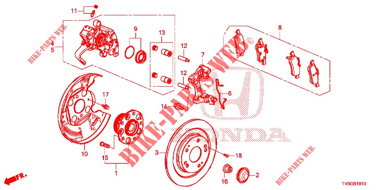 HINTERRAD BREMSTROMMEL  für Honda CIVIC DIESEL 1.6 EXECUTIVE EURO 6 5 Türen 6 gang-Schaltgetriebe 2015