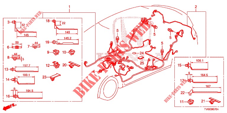 KABELBAUM (3) (LH) für Honda CIVIC DIESEL 1.6 EXECUTIVE EURO 6 5 Türen 6 gang-Schaltgetriebe 2015