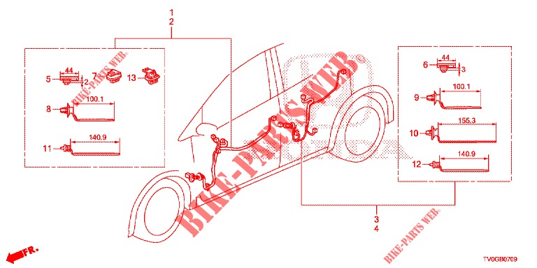 KABELBAUM (6) für Honda CIVIC DIESEL 1.6 EXECUTIVE EURO 6 5 Türen 6 gang-Schaltgetriebe 2015