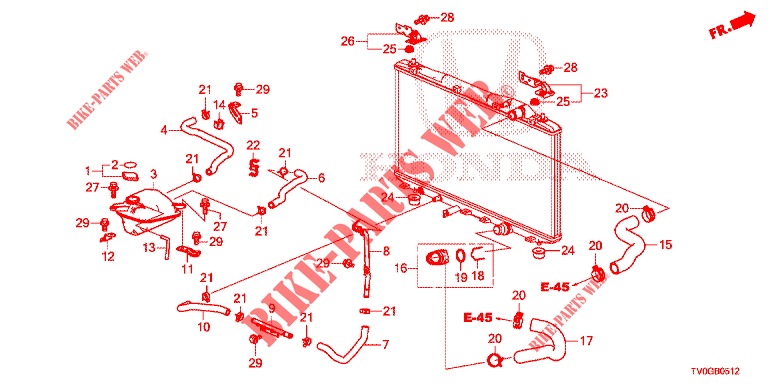 KUEHLERSCHLAUCH/RESERVETANK (DIESEL) für Honda CIVIC DIESEL 1.6 EXECUTIVE EURO 6 5 Türen 6 gang-Schaltgetriebe 2015