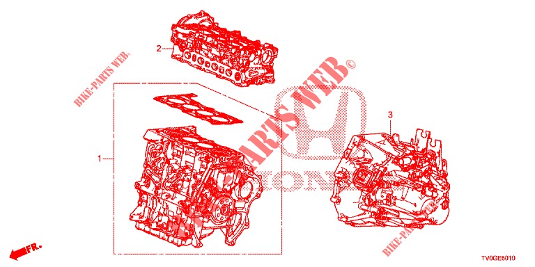 MOTOREINHEIT/GETRIEBE KOMPL. (DIESEL) für Honda CIVIC DIESEL 1.6 EXECUTIVE EURO 6 5 Türen 6 gang-Schaltgetriebe 2015