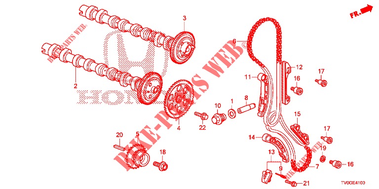 NOCKENWELLE/NOCKENWELLENKETTE (DIESEL) für Honda CIVIC DIESEL 1.6 EXECUTIVE EURO 6 5 Türen 6 gang-Schaltgetriebe 2015