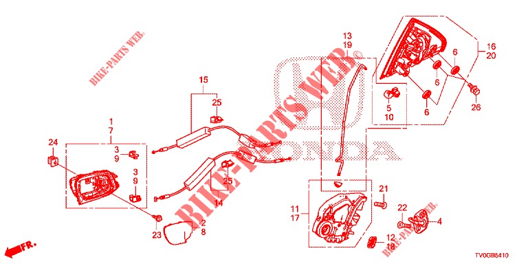 TUERSCHLOESSER, HINTEN/AEUSSERER GRIFF  für Honda CIVIC DIESEL 1.6 EXECUTIVE EURO 6 5 Türen 6 gang-Schaltgetriebe 2015