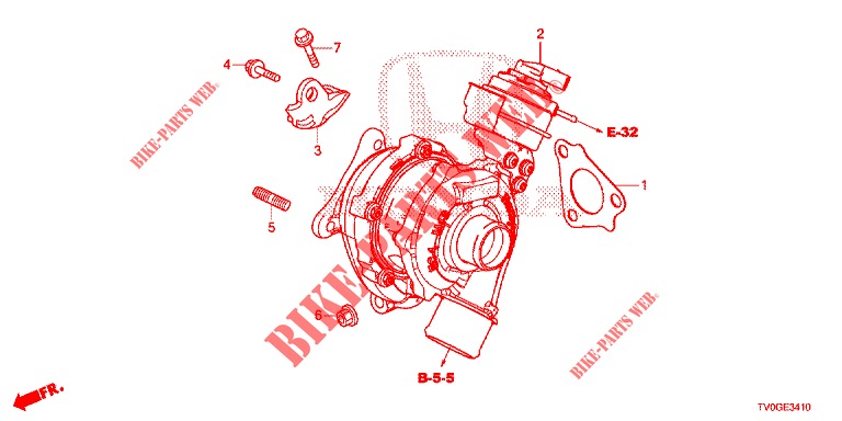 TURBOLADER SYSTEM (DIESEL) für Honda CIVIC DIESEL 1.6 EXECUTIVE EURO 6 5 Türen 6 gang-Schaltgetriebe 2015