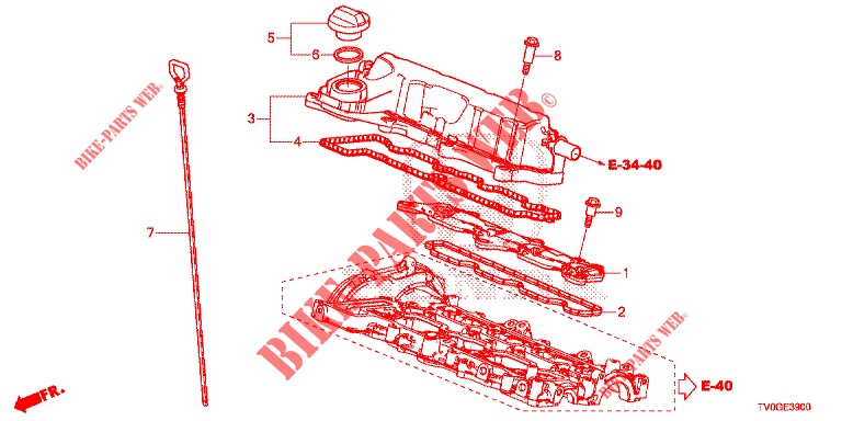 ZYLINDERKOPFDECKEL (DIESEL) für Honda CIVIC DIESEL 1.6 EXECUTIVE EURO 6 5 Türen 6 gang-Schaltgetriebe 2015