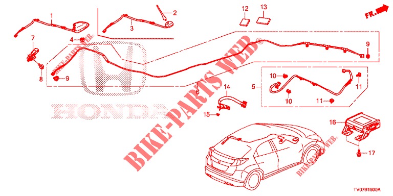 ANTENNE/LAUTSPRECHER (LH) für Honda CIVIC DIESEL 1.6 EXECUTIVE 5 Türen 6 gang-Schaltgetriebe 2013