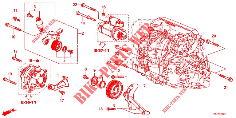 AUTOMATISCHE SPANNVORRICHTUNG (DIESEL) (1.6L) für Honda CIVIC DIESEL 1.6 EXECUTIVE 5 Türen 6 gang-Schaltgetriebe 2013
