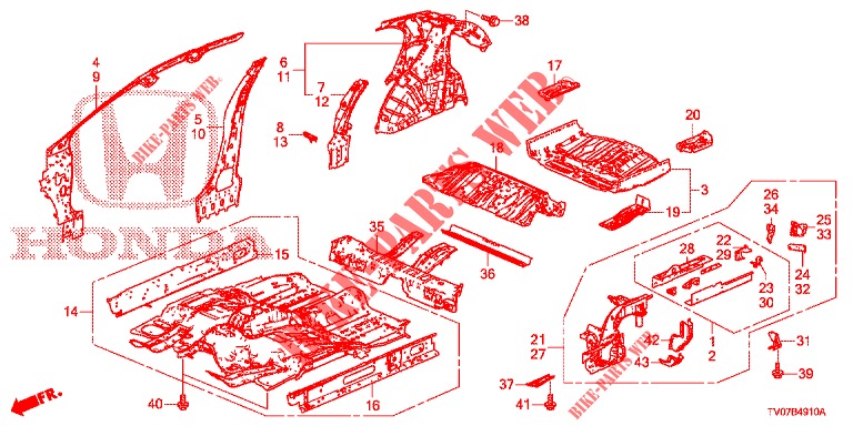 BODEN/INNENBLECHE  für Honda CIVIC DIESEL 1.6 EXECUTIVE 5 Türen 6 gang-Schaltgetriebe 2013