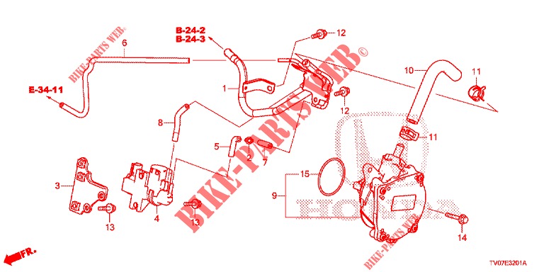 EINBAULEITUNG/UNTERDRUCKPUMPE (DIESEL) (1.6L) für Honda CIVIC DIESEL 1.6 EXECUTIVE 5 Türen 6 gang-Schaltgetriebe 2013