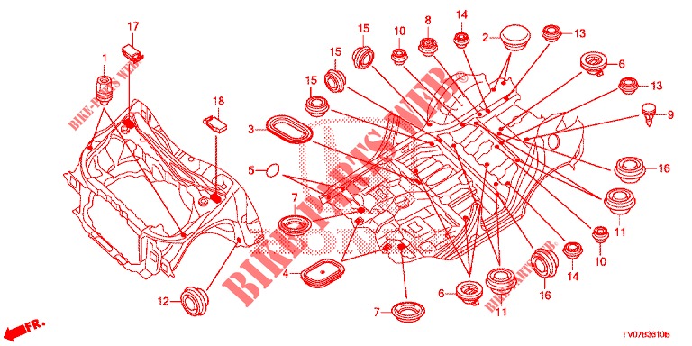 GUMMITUELLE (AVANT) für Honda CIVIC DIESEL 1.6 EXECUTIVE 5 Türen 6 gang-Schaltgetriebe 2013