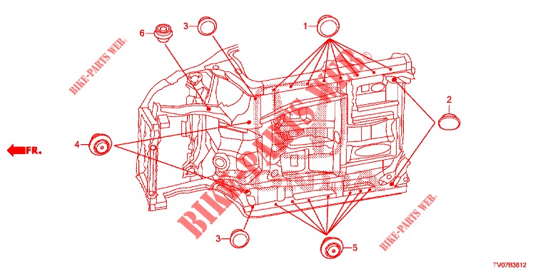 GUMMITUELLE (INFERIEUR) für Honda CIVIC DIESEL 1.6 EXECUTIVE 5 Türen 6 gang-Schaltgetriebe 2013