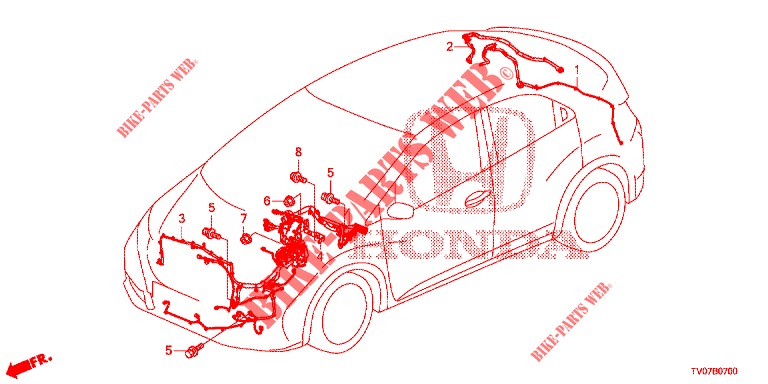 KABELBAUM (1) (LH) für Honda CIVIC DIESEL 1.6 EXECUTIVE 5 Türen 6 gang-Schaltgetriebe 2013
