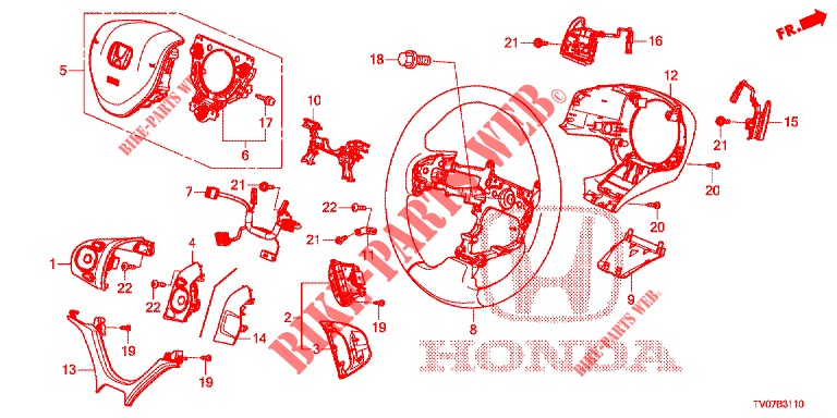 LENKRAD (SRS) für Honda CIVIC DIESEL 1.6 EXECUTIVE 5 Türen 6 gang-Schaltgetriebe 2013