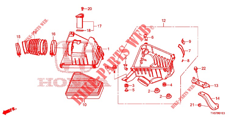 LUFTFILTER (DIESEL) (1.6L) für Honda CIVIC DIESEL 1.6 EXECUTIVE 5 Türen 6 gang-Schaltgetriebe 2013