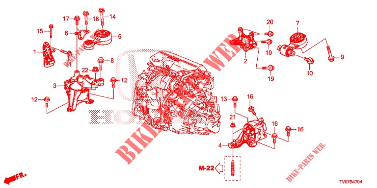 MOTORBEFESTIGUNGEN (DIESEL) (1.6L) für Honda CIVIC DIESEL 1.6 EXECUTIVE 5 Türen 6 gang-Schaltgetriebe 2013