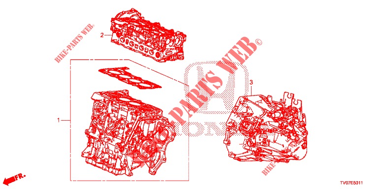 MOTOREINHEIT/GETRIEBE KOMPL. (DIESEL) (1.6L) für Honda CIVIC DIESEL 1.6 EXECUTIVE 5 Türen 6 gang-Schaltgetriebe 2013