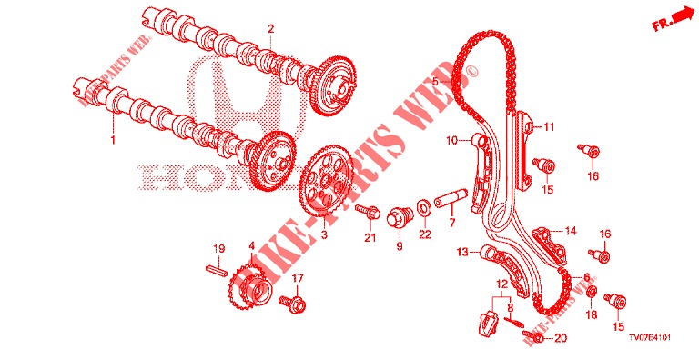 NOCKENWELLE/NOCKENWELLENKETTE (DIESEL) (1.6L) für Honda CIVIC DIESEL 1.6 EXECUTIVE 5 Türen 6 gang-Schaltgetriebe 2013