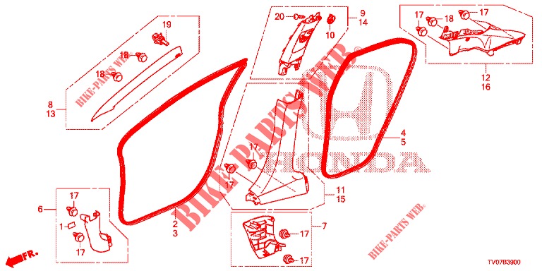 SAEULENZIERSTUECK (LH) für Honda CIVIC DIESEL 1.6 EXECUTIVE 5 Türen 6 gang-Schaltgetriebe 2013