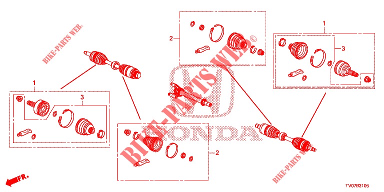 SATZ, KURZTEILE          ANTRIEBSWELLE V  für Honda CIVIC DIESEL 1.6 EXECUTIVE 5 Türen 6 gang-Schaltgetriebe 2013