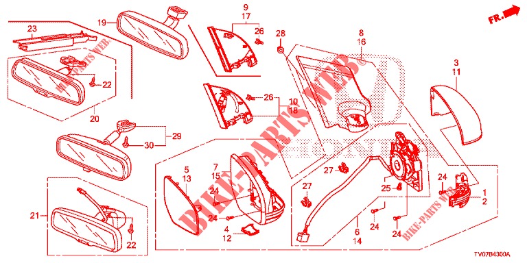 SPIEGEL/SCHIEBEDACH  für Honda CIVIC DIESEL 1.6 EXECUTIVE 5 Türen 6 gang-Schaltgetriebe 2013