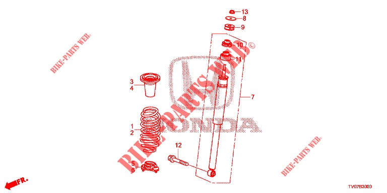 STOSSDAEMPFER HINTEN  für Honda CIVIC DIESEL 1.6 EXECUTIVE 5 Türen 6 gang-Schaltgetriebe 2013