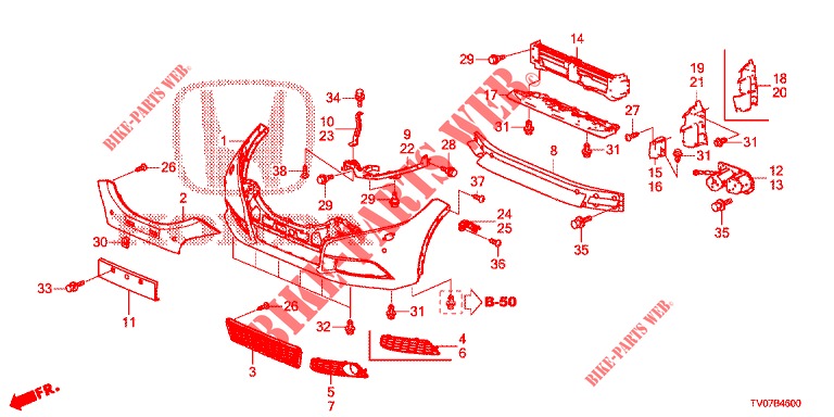VORDERE STOSSFAENGER  für Honda CIVIC DIESEL 1.6 EXECUTIVE 5 Türen 6 gang-Schaltgetriebe 2013