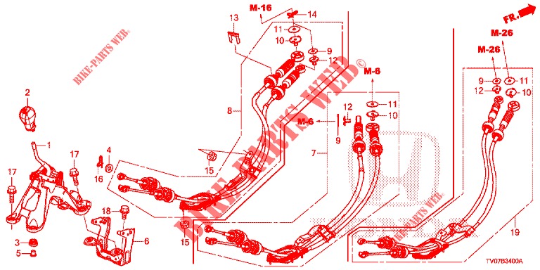 WAHLHEBEL(HMT)  für Honda CIVIC DIESEL 1.6 EXECUTIVE 5 Türen 6 gang-Schaltgetriebe 2013