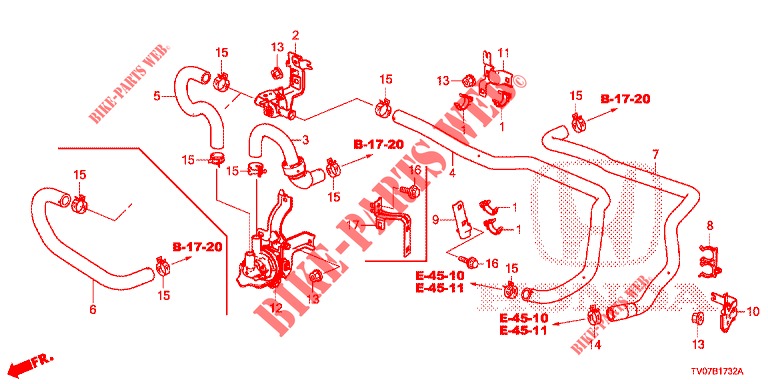 WASSERSCHLAUCH/HEIZUNGSSCHACHT (DIESEL) (LH) für Honda CIVIC DIESEL 1.6 EXECUTIVE 5 Türen 6 gang-Schaltgetriebe 2013