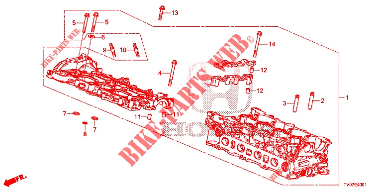 ZYLINDERKOPF (DIESEL) (1.6L) für Honda CIVIC DIESEL 1.6 EXECUTIVE 5 Türen 6 gang-Schaltgetriebe 2013