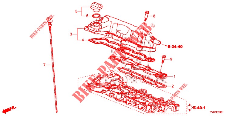 ZYLINDERKOPFDECKEL (DIESEL) (1.6L) für Honda CIVIC DIESEL 1.6 EXECUTIVE 5 Türen 6 gang-Schaltgetriebe 2013
