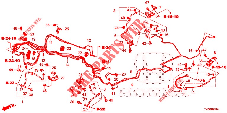BREMSLEITUNGEN (VSA) (LH) für Honda CIVIC 1.8 EXECUTIVE 5 Türen 6 gang-Schaltgetriebe 2015