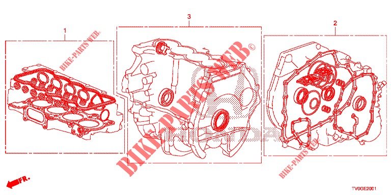 DICHTUNG SATZ/ GETRIEBE KOMPL. (1.8L) für Honda CIVIC 1.8 EXECUTIVE 5 Türen 6 gang-Schaltgetriebe 2015