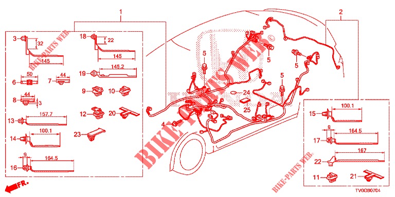 KABELBAUM (3) (LH) für Honda CIVIC 1.8 EXECUTIVE 5 Türen 6 gang-Schaltgetriebe 2015